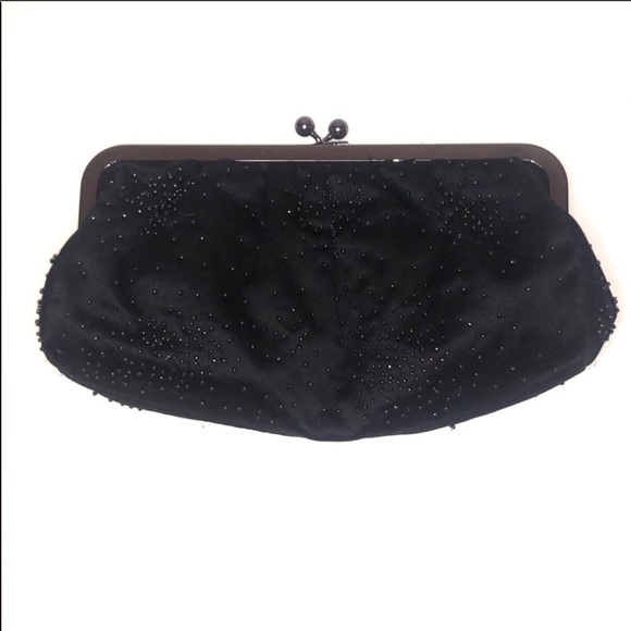 Express Handbags - Black Beaded Express Clutch
